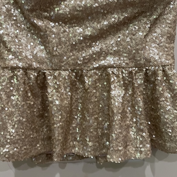 Strapless Gold Sparkle Peplum Top - Picture 5 of 13